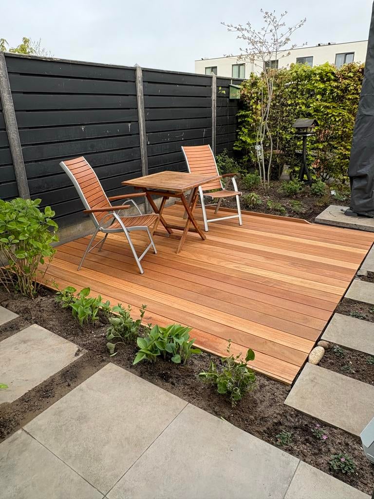 Noach Outdoor Tuinset - Houten Tafel met 2 Stoelen, 2 zitplaatsen, Gebruikt, Eettafel, Ophalen of Verzenden