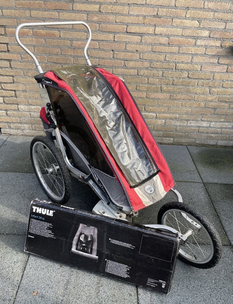 Chariot / Thule Cougar 1 Fietskar / Jogging wagen, Ophalen, Vering, 20 tot 40 kg, Zo goed als nieuw