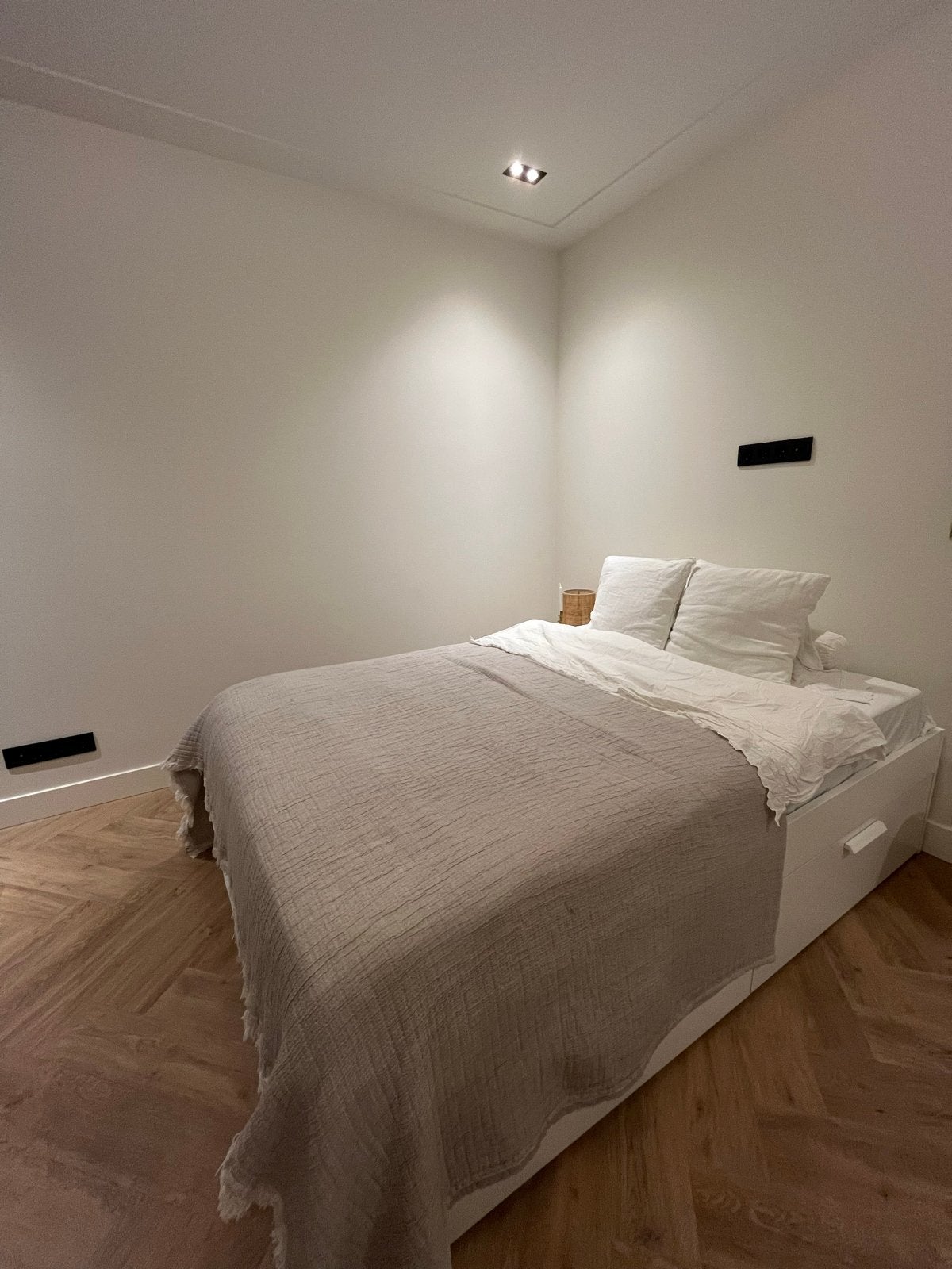 Ikea Brimnes Bed 140x200 met opberglades, Ophalen, Gebruikt, Wit, Tweepersoons