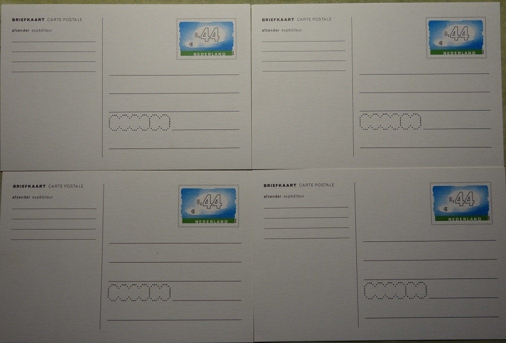 8 (ongebruikte) gefrankeerde briefkaarten van € 0,44, Ophalen of Verzenden, Na 1940, Postfris