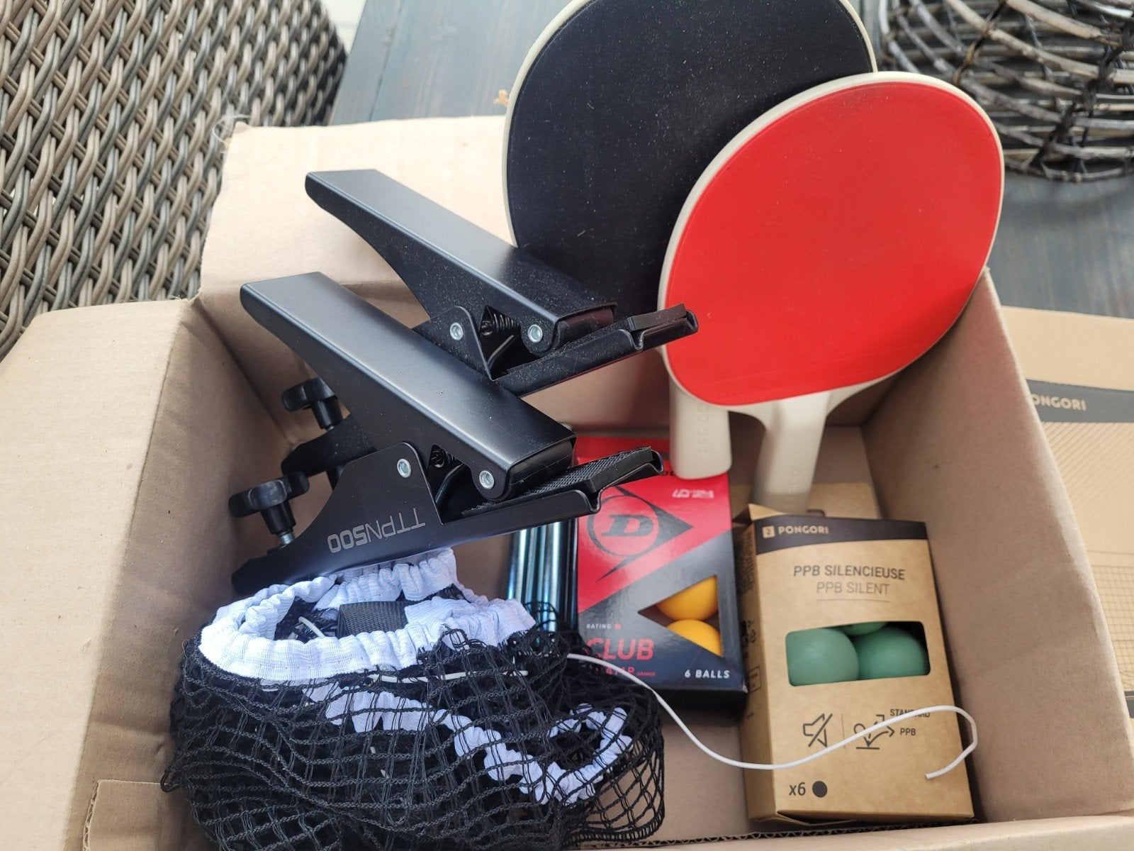 ping pong set, Ophalen