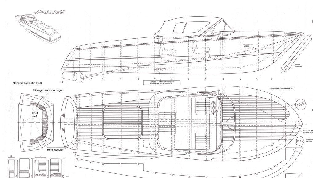Bouwtekeningen van de Riva Ariston, Hobby en Vrije tijd, Modelbouw | Boten en Schepen, Ophalen of Verzenden, Nieuw