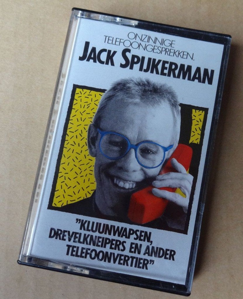 Cassettebandje JACK SPIJKERMAN onzinnige tfn gesprekken, Verzenden, Overige genres, 1 bandje, Zo goed als nieuw