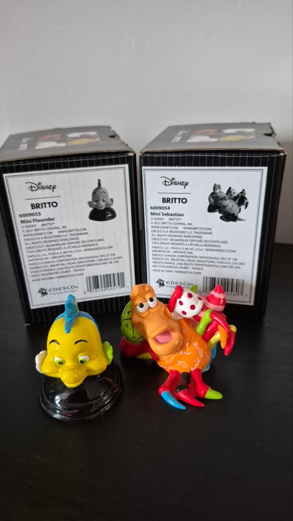 Disney Britto Mini Beeldjes: Botje & Sebastiaan, Ophalen of Verzenden, Zo goed als nieuw, Beeldje of Figuurtje