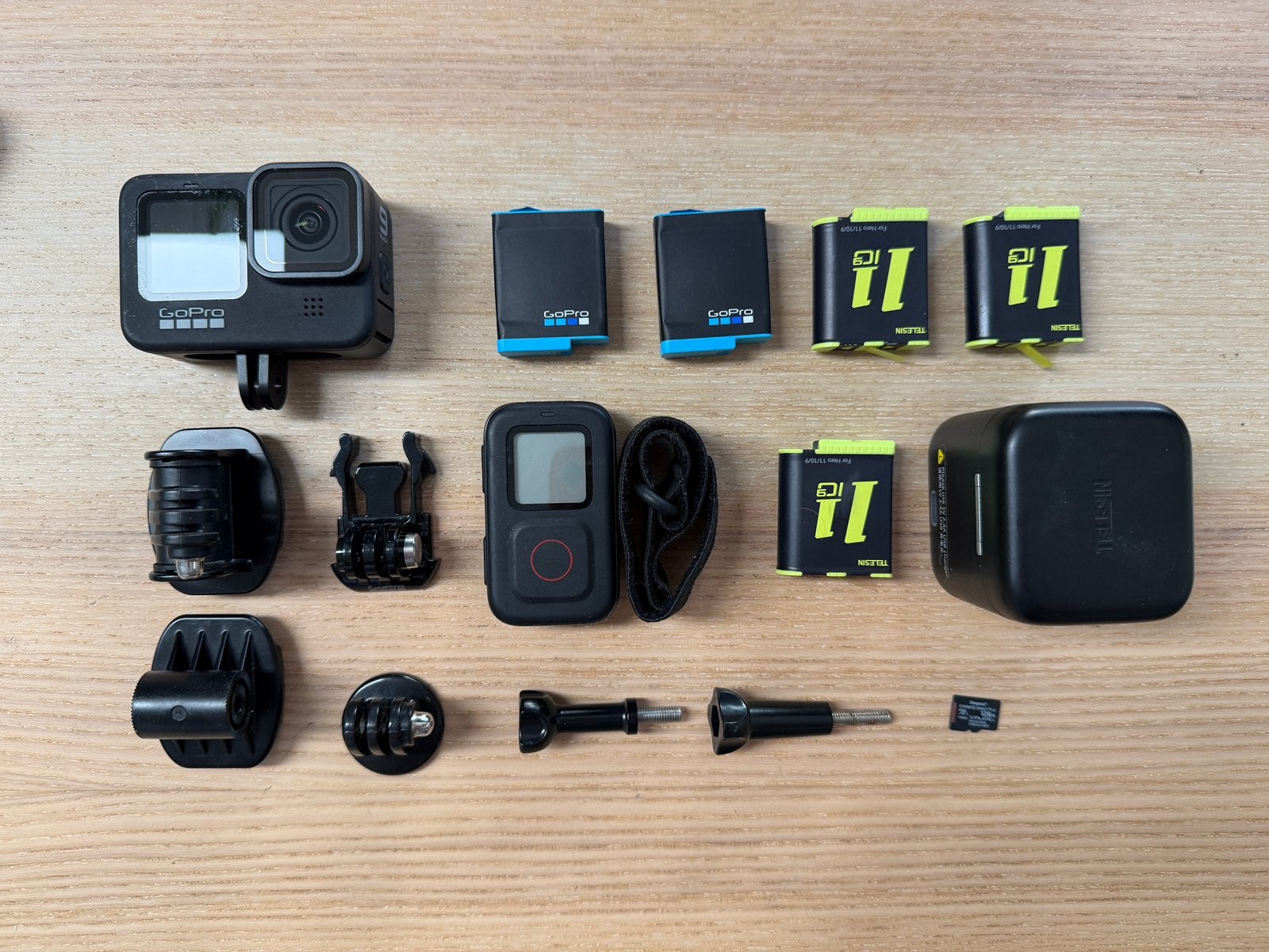 GoPro Hero 9 Black met 128GB SD, 5 accu's en afstandsbedieni, Audio, Tv en Foto, Actiecamera's, Ophalen of Verzenden, Zo goed als nieuw