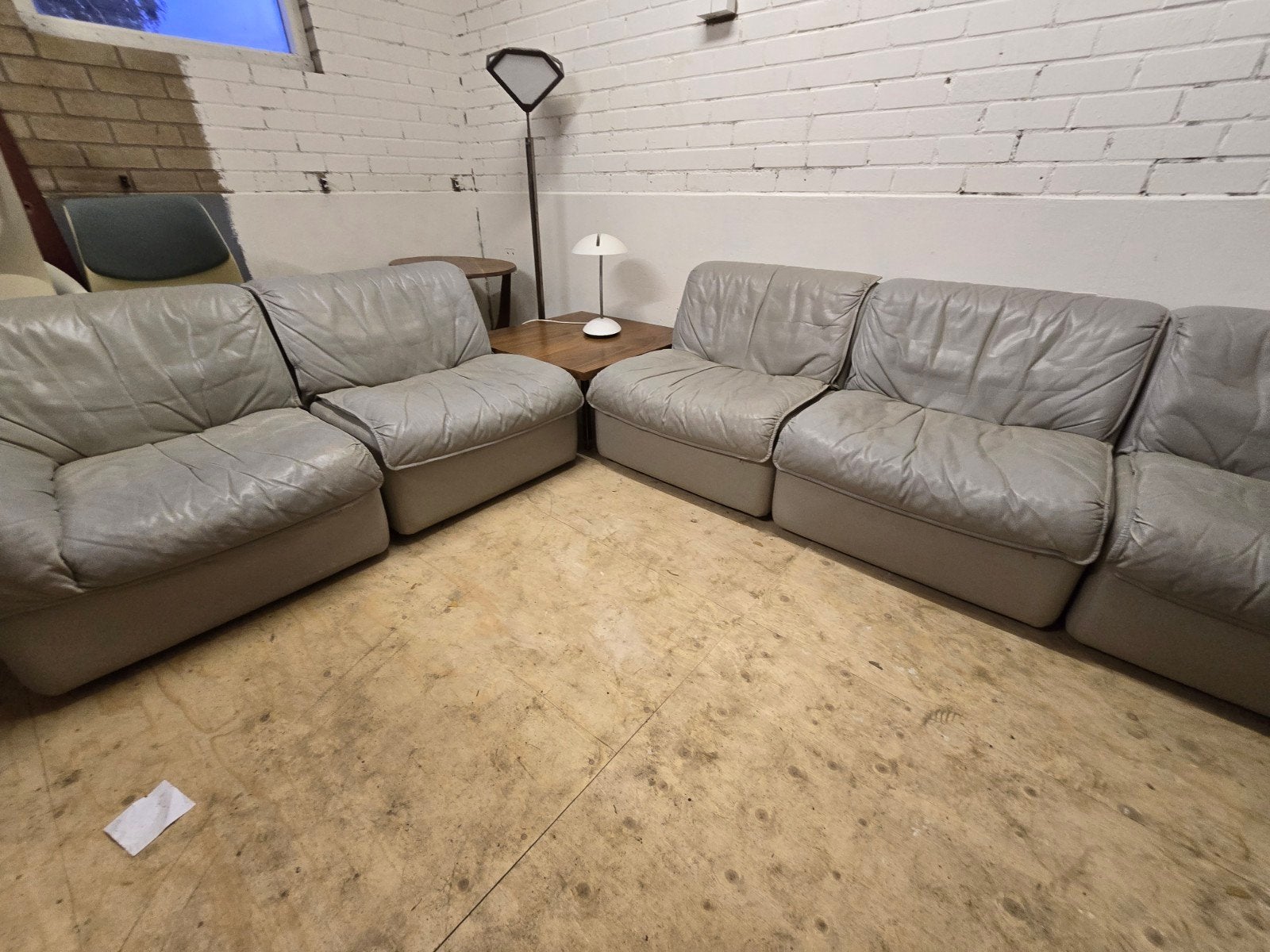 Cor Elementen bank leder grijs vintage design modulair, Huis en Inrichting, Ophalen of Verzenden