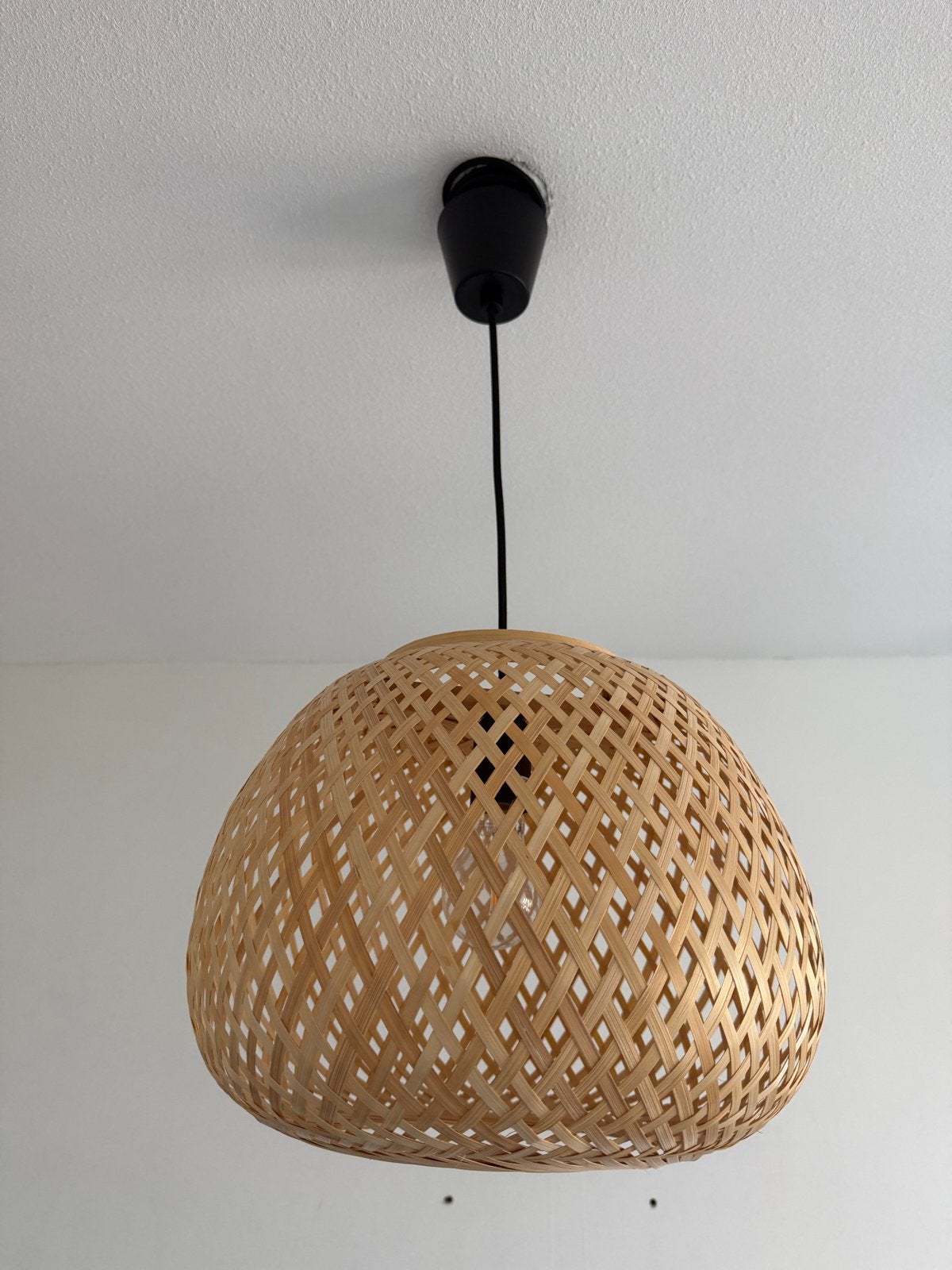 IKEA Böja hanglamp bamboe, Huis en Inrichting, Ophalen of Verzenden, Zo goed als nieuw, Natuurlijk materiaal, E27 (groot)