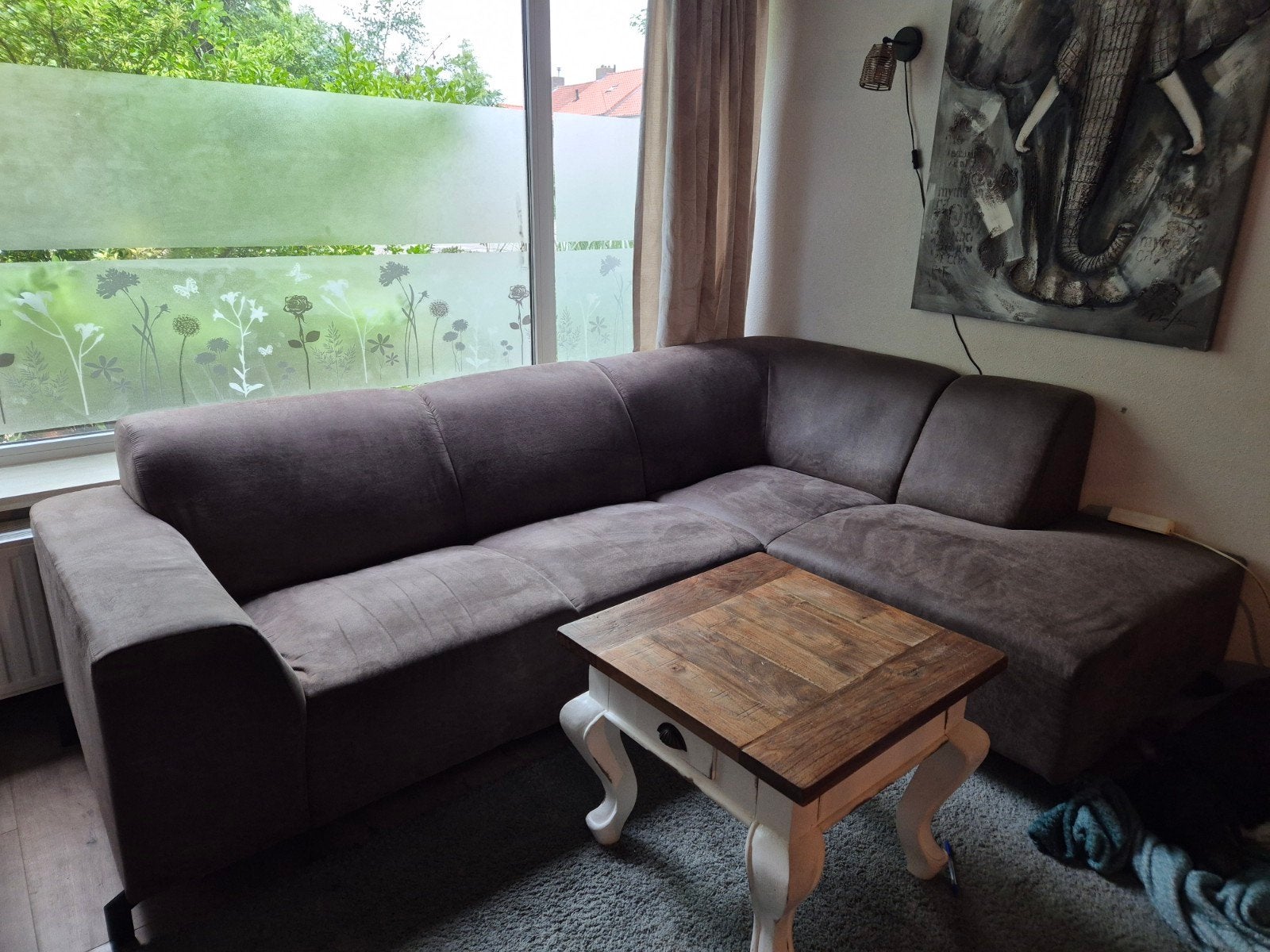 hoekbank, Ophalen, Gebruikt, Leer