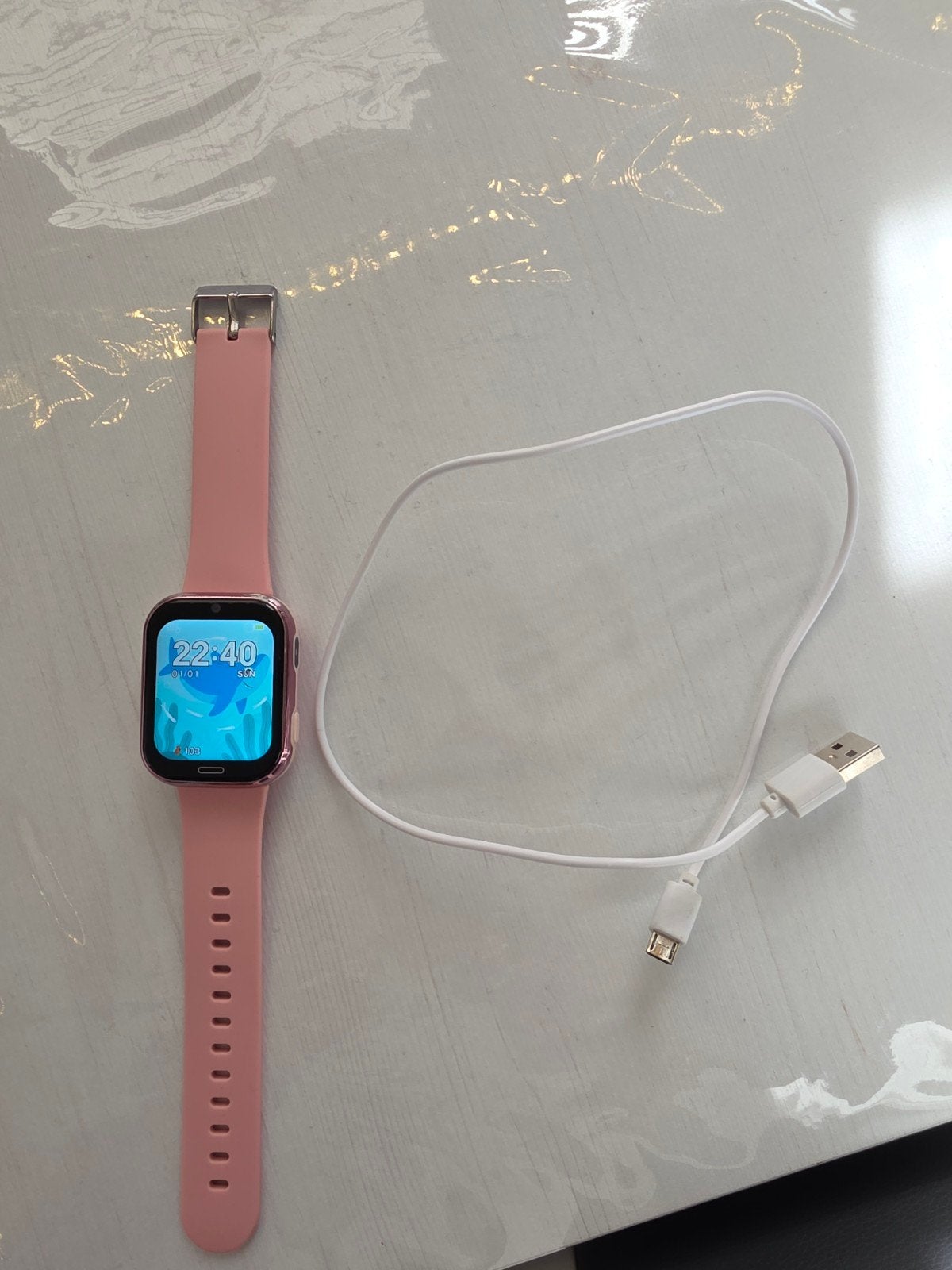 Kindersmartwatch met camera en belfunctie - Roze, Ophalen of Verzenden, Stappen, Gebruikt, Roze