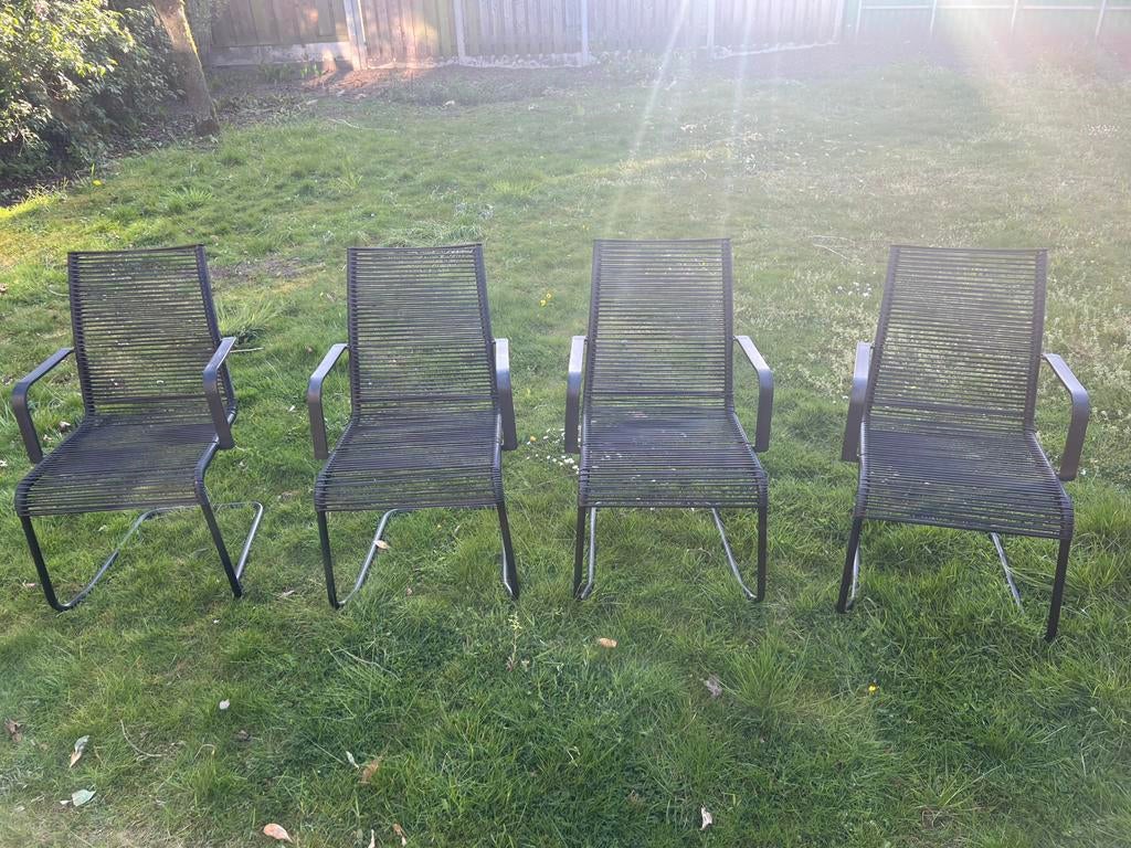 4x IKEA Väsman tuinstoel zwart, Tuin en Terras, Tuinstoelen, Ophalen, Gebruikt, Kunststof, Stapelbaar