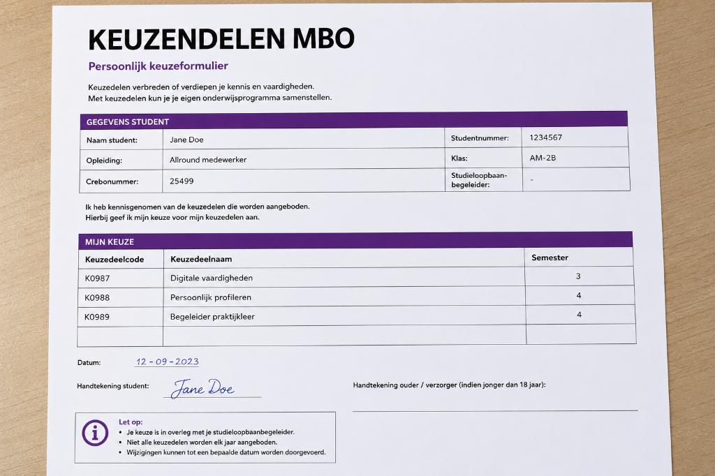 keuzendelen MBO, Ophalen, Beta, Zo goed als nieuw, MBO