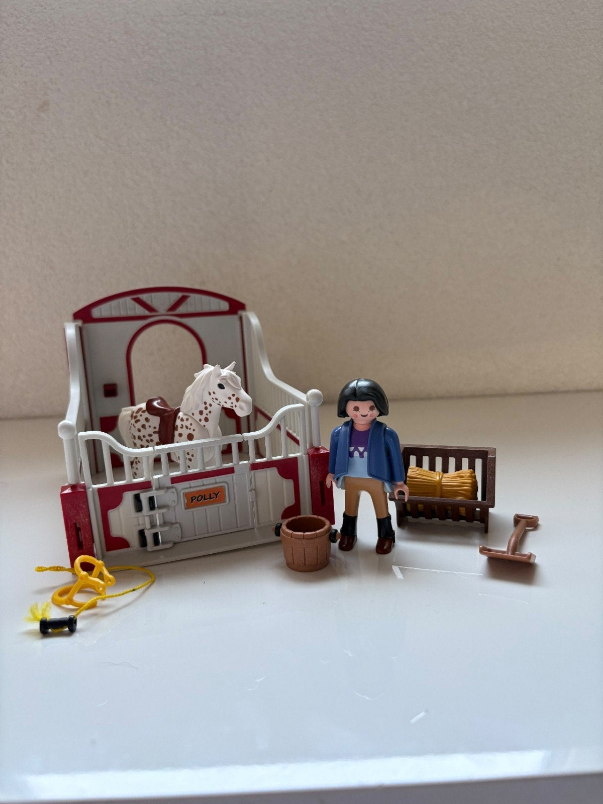 Playmobil 5107 - Knabstrupper met paardenbox, Gebruikt, Complete set, Overige typen, Ophalen of Verzenden