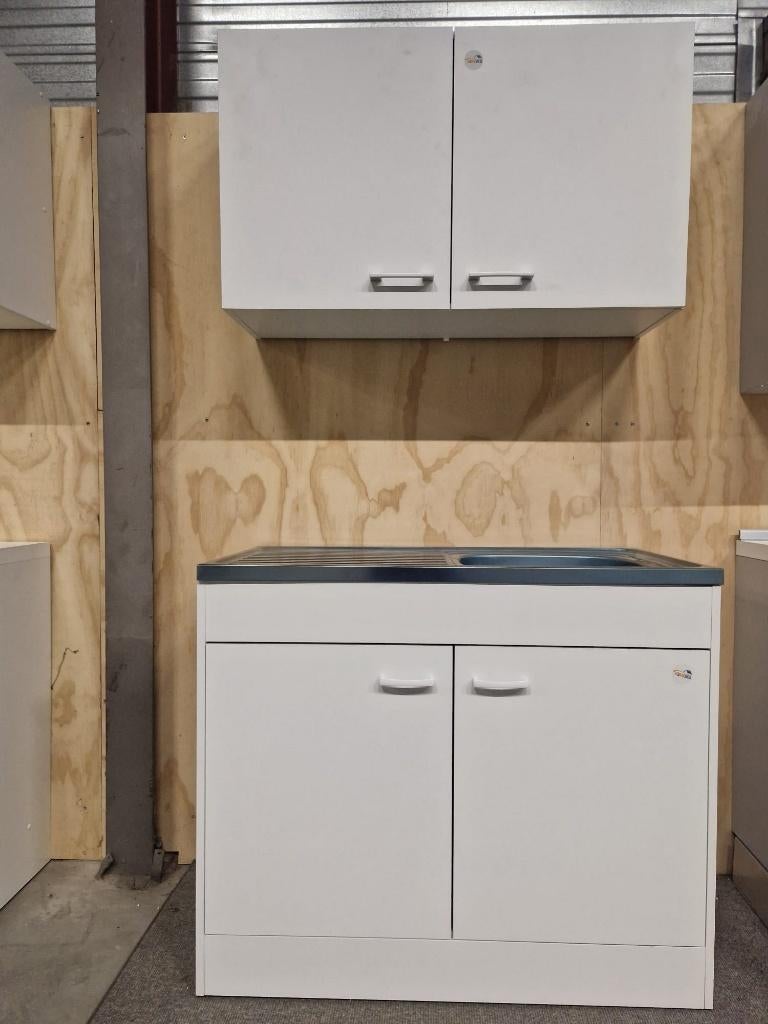 keuken 1 meter klein met spoelbak nieuw beste deal beste pri, Wit, Nieuw, Enkelwandige keuken, Ophalen of Verzenden