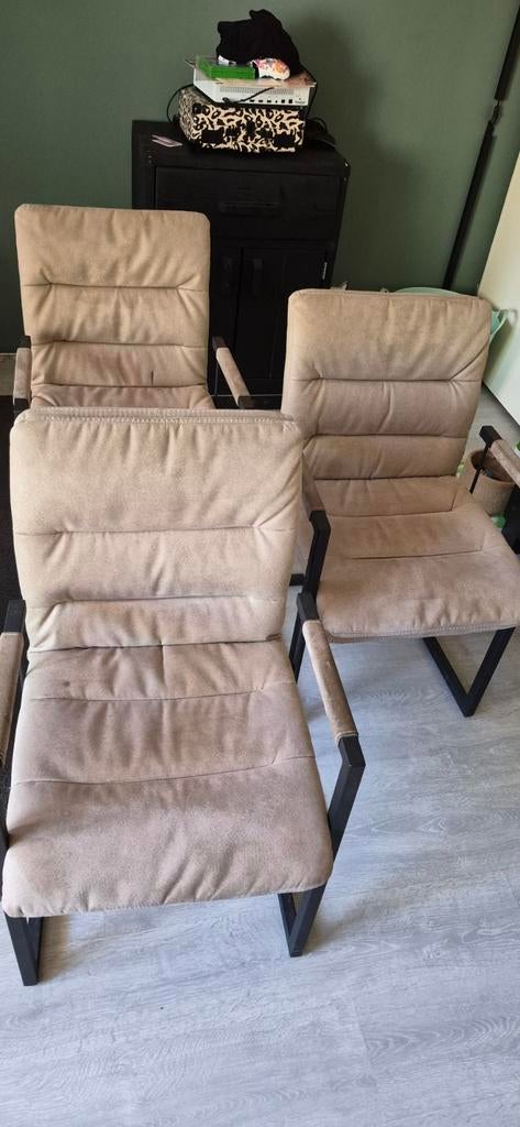 3 beige MXSOFA stoelen - stevig en comfortabel [gratis], Gebruikt, Overige kleuren, Drie, Ophalen of Verzenden