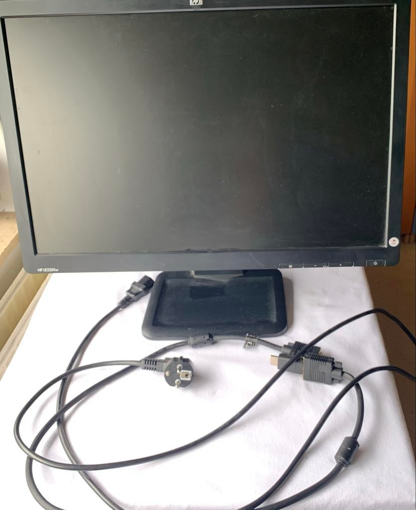 HP LE2201w monitor met kabels, Computers en Software, Monitoren, Gebruikt, 60 Hz of minder, VGA, IPS, Full HD, Ophalen of Verzenden
