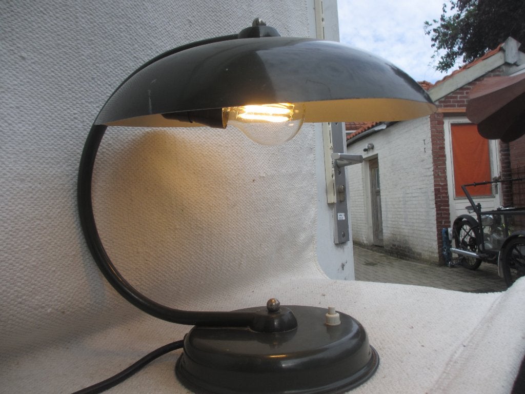 Vintage Bauhaus stijl bureau lamp jaren 40/50, Ophalen of Verzenden