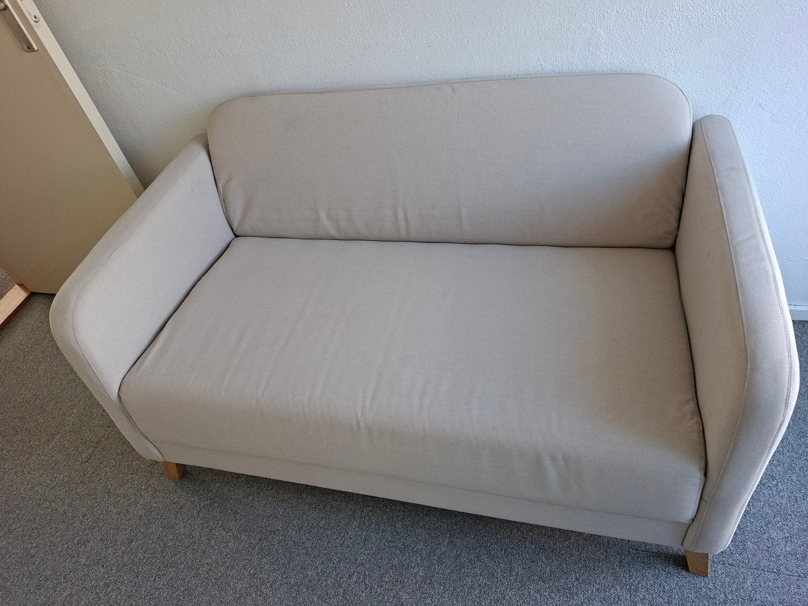 IKEA LINANÄS 2-zitsbank crème/beige, Ophalen, Hout, Minder dan 75 cm, Tweepersoons