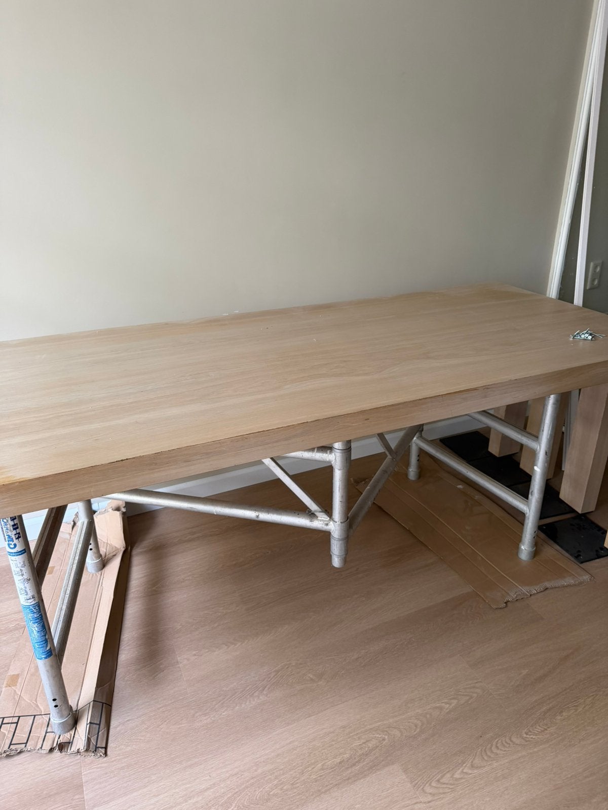Prachtige eiken houten rechthoek tafel 260x100 cm, Ophalen, Eikenhout, 200 cm of meer, 50 tot 100 cm