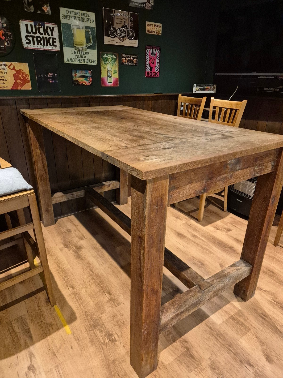 Stevige Teakhouten Bartafel - 180x100x110 cm, Huis en Inrichting, Ophalen