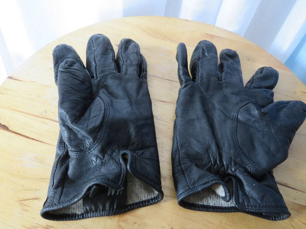 zwarte leren wolmix gevoerde handschoenen mt S/M h&m, Kleding | Heren, Ophalen, H&M, Maat 46 (S) of kleiner, Gedragen
