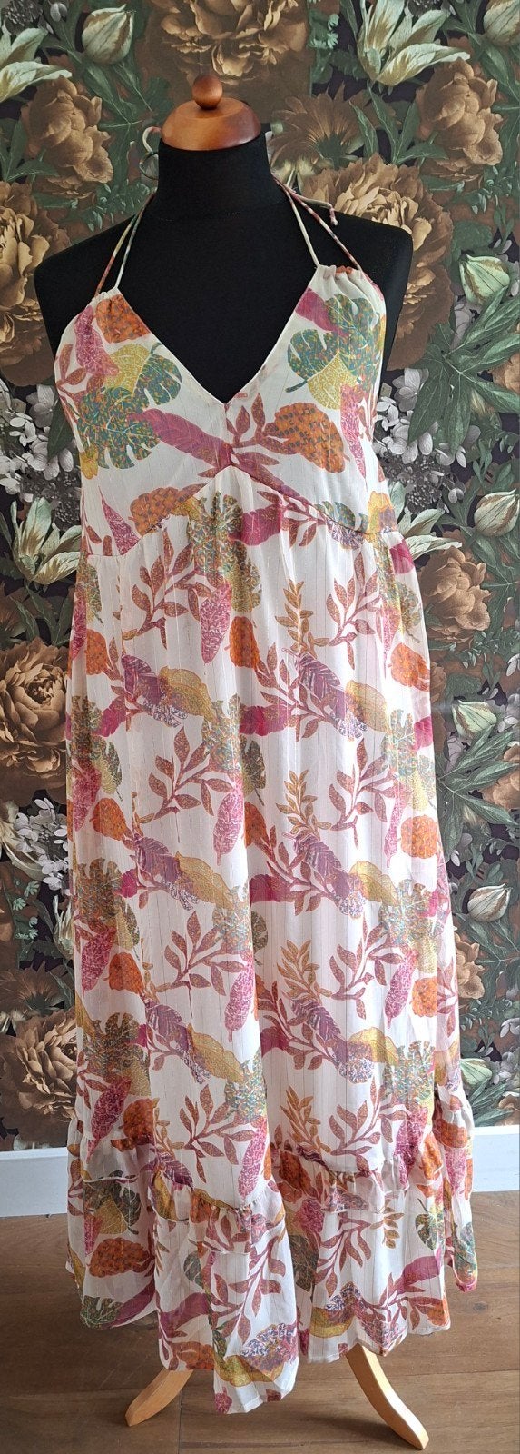Stroken zomer maxi jurk boho ibiza halter model 40 nieuw, Maat 38/40 (M), Aniston, Nieuw, Ophalen of Verzenden