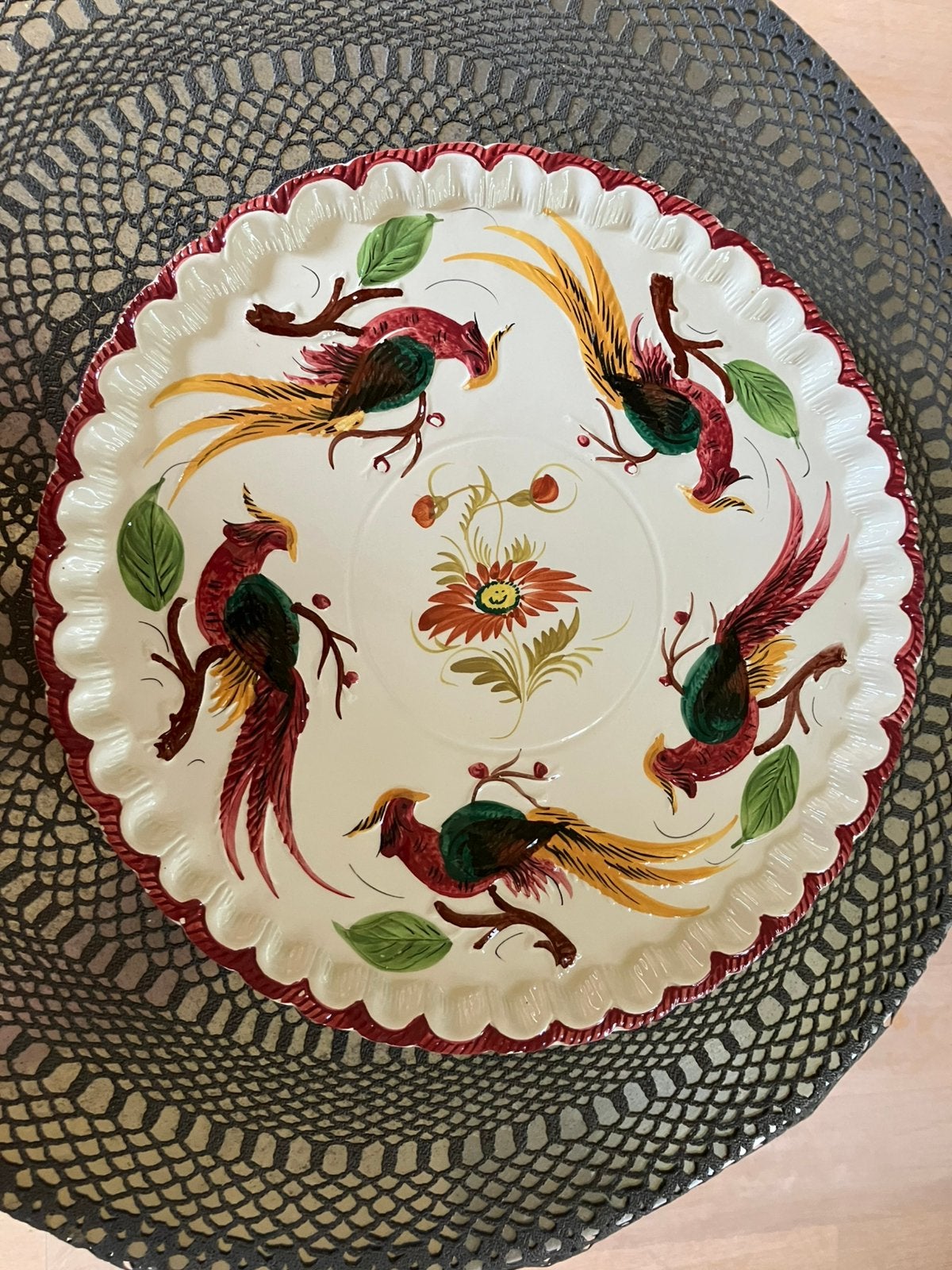 Rijk beschilderd bord - Made in Italy, Antiek en Kunst, Ophalen