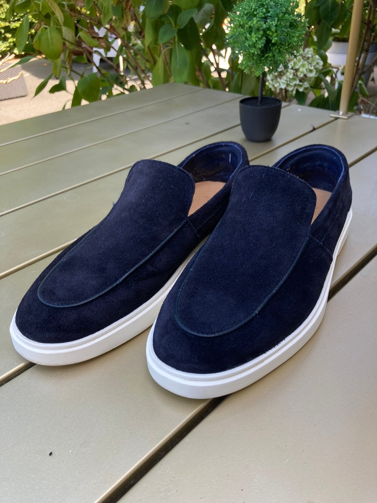 Manfield loafers suède blauw 42, Loafers, Blauw, Ophalen of Verzenden, Zo goed als nieuw