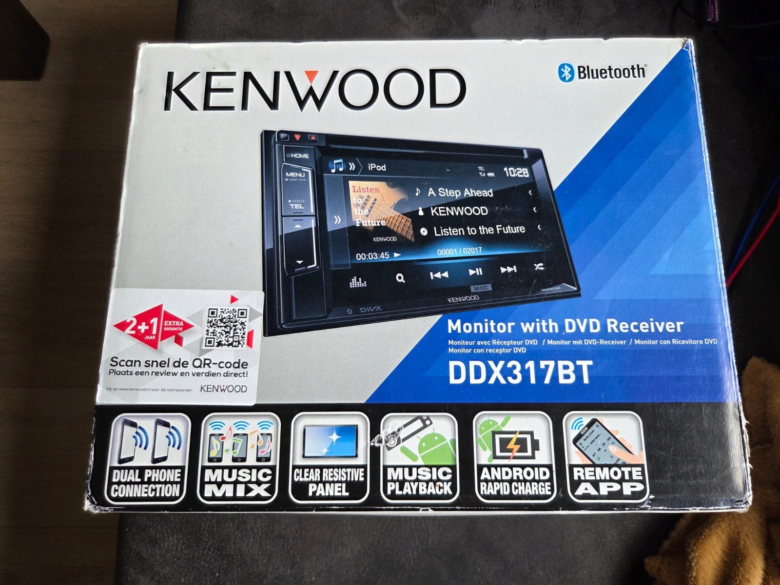 Kenwood DDX317BT Monitor met DVD-ontvanger, Ophalen of Verzenden, Gebruikt