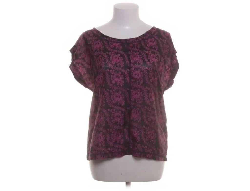 Sissel Edelbo Zijden Blouse Bloemenprint Upcycled Sari  S, Kleding | Dames, Blouses en Tunieken, Gedragen, Maat 36 (S), Bruin