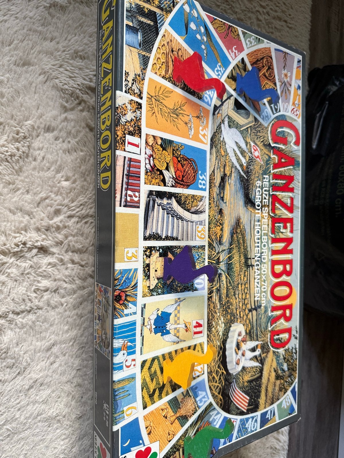 Ganzenbord - Reuze Spelbord - Houten Ganzen, Hobby en Vrije tijd, Gezelschapsspellen | Bordspellen, Vijf spelers of meer, Ophalen of Verzenden