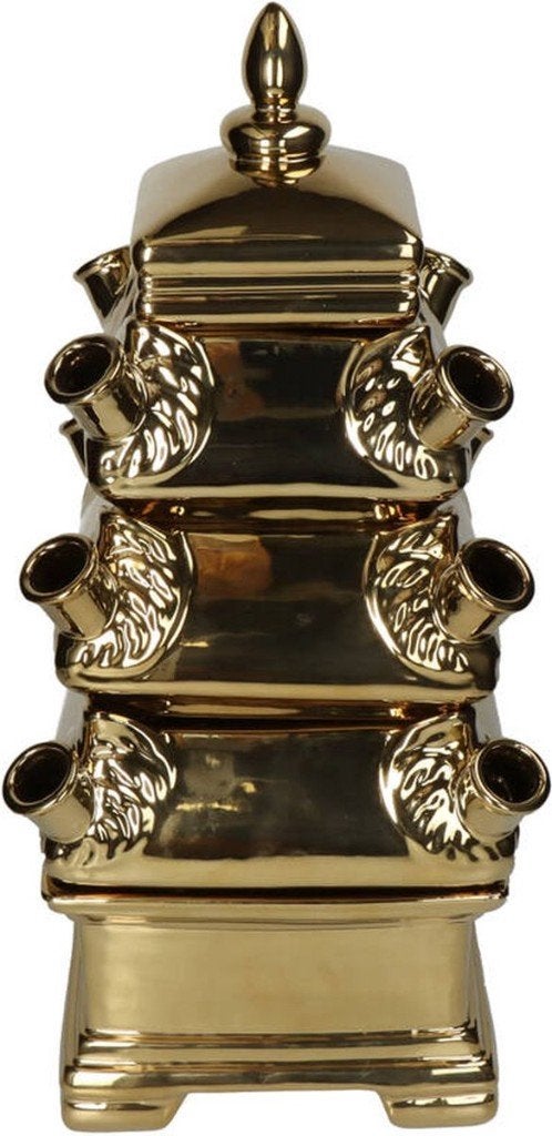 Kersten Gouden Tulpenvaas - 57 cm, Met patroon/structuur, 57 cm, Nieuw, Ophalen of Verzenden