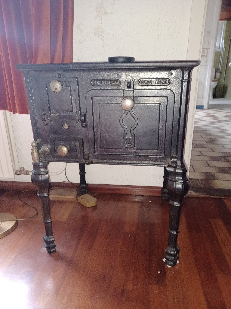 GIETIJZEREN KACHEL, Huis en Inrichting, Kachels, Ophalen, Gebruikt, Houtkachel, Vrijstaand