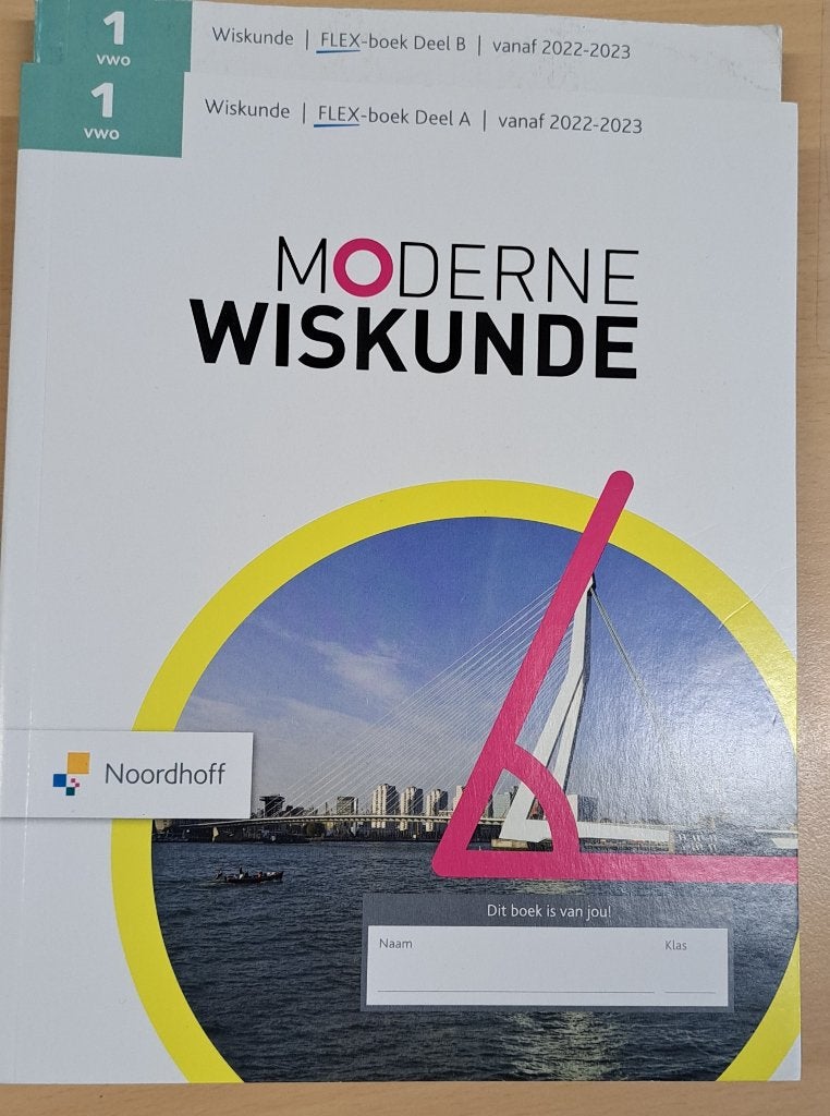 Moderne wiskunde 13e ed vwo 1 boek deel 1 en 2 (EN en NL ed), Ophalen of Verzenden, Zo goed als nieuw, VWO, Wiskunde A