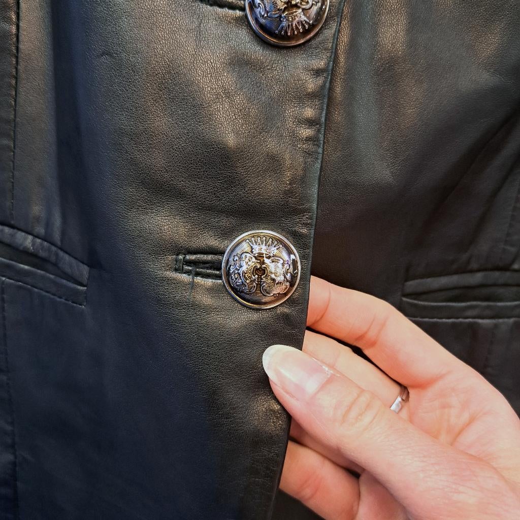 APART zwart echt leren jasje / blazer maat XS/34 nr 48470, Kleding | Dames, ., Zwart, Ophalen of Verzenden, Jasje