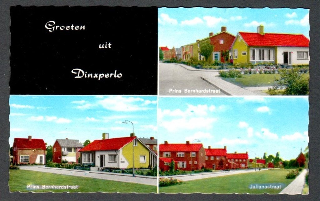 Oude ansicht - Dinxperlo - Groeten uit Dinxperlo - Gld., Verzamelen, Ophalen of Verzenden, 1940 tot 1960, Ongelopen, Gelderland