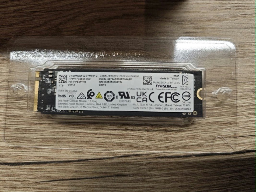 Nieuwe HP 1TB PCIe Gen5 x4 NVMe SSD, Computers en Software, Intern, SSD, Nieuw, Ophalen of Verzenden