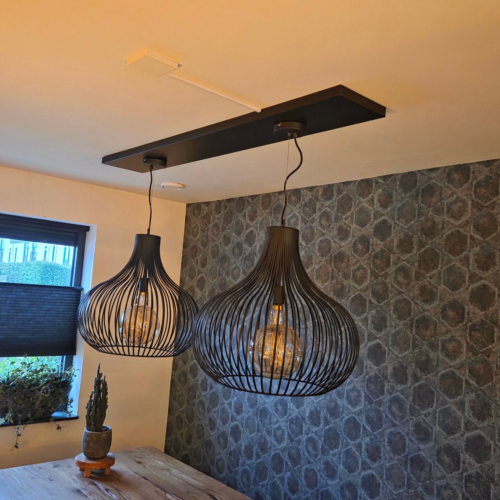 2x Freelight Aglio 60 cm met XXL lichtbron + plafondbalk, Huis en Inrichting, Ophalen, Modern, Industrieel, E27 (groot), Zo goed als nieuw