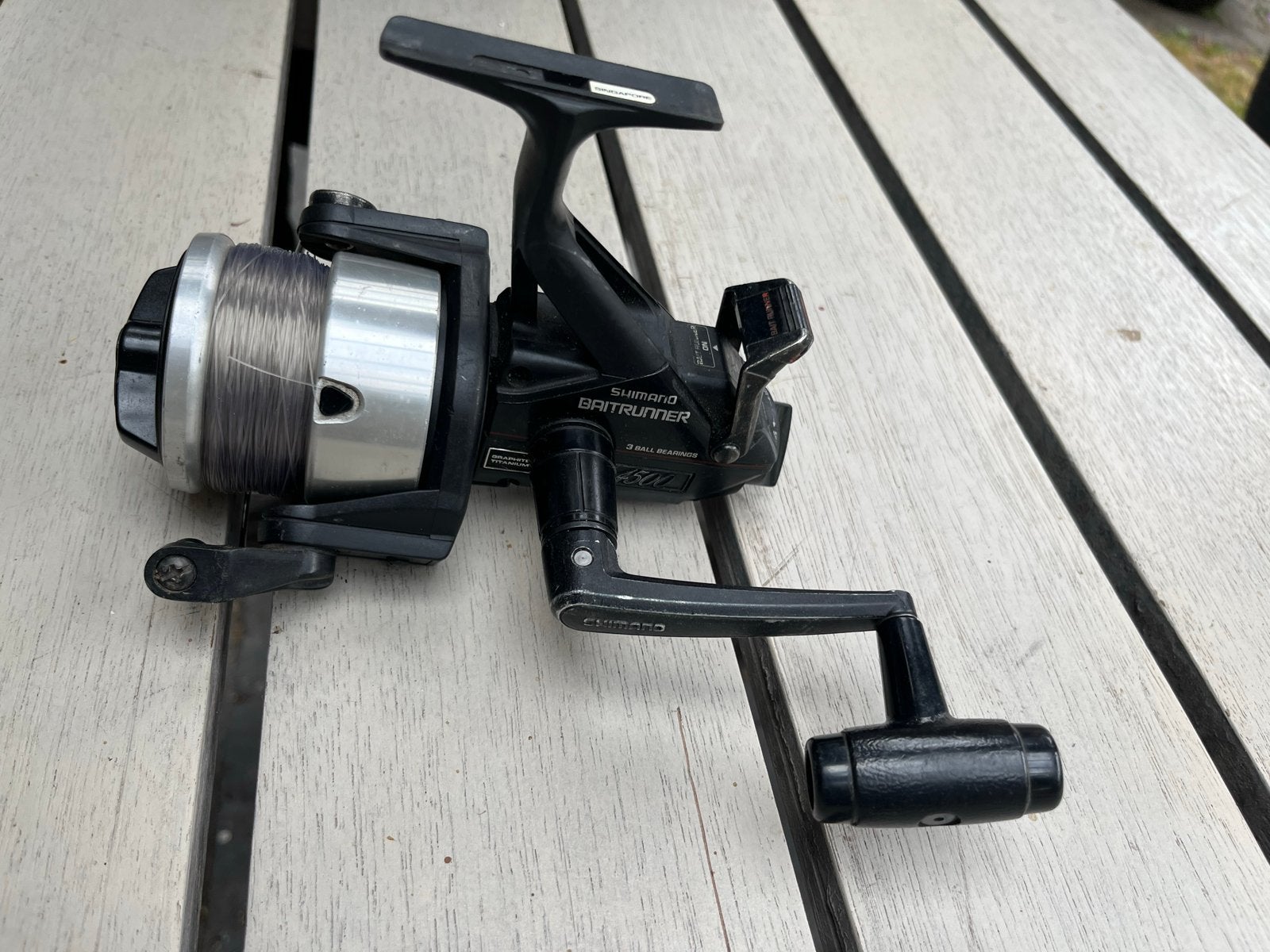 Shimano USA 4500 Baitrunner Vismolen, Ophalen of Verzenden, Gebruikt, Molen