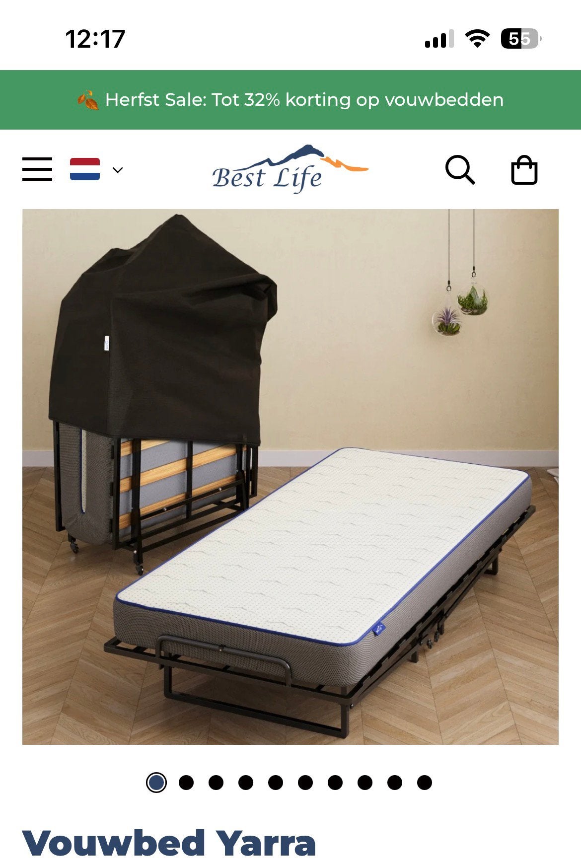 Vouwbed Yarra Best Life 90x200 cm, Ophalen, 90 cm, Eenpersoons, Zo goed als nieuw