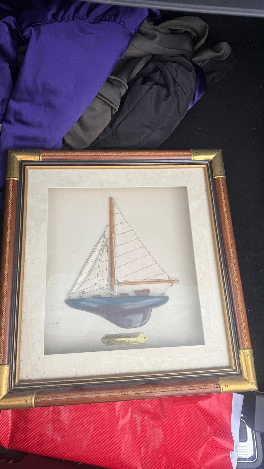 Schaalmodel Zeilschip 'America' 1851 in Lijst, Ophalen of Verzenden, Gebruikt, 1:50 tot 1:200, Overige merken