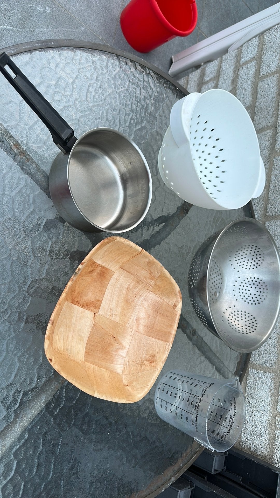 Vergieten, steelpan, fruitbak, Ophalen of Verzenden, Gebruikt