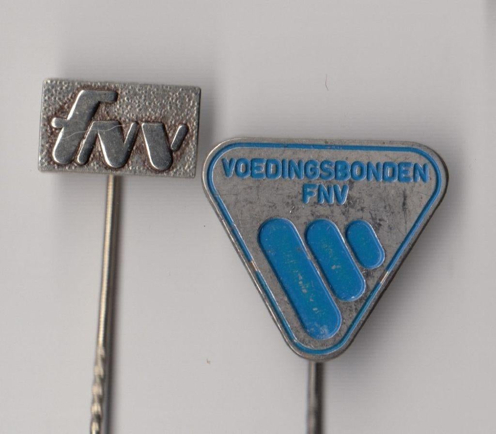 FNV Vakbond Voedingsbond speldjes, Gebruikt, Niet vindbaar, Niet vindbaar, Speldje of Pin