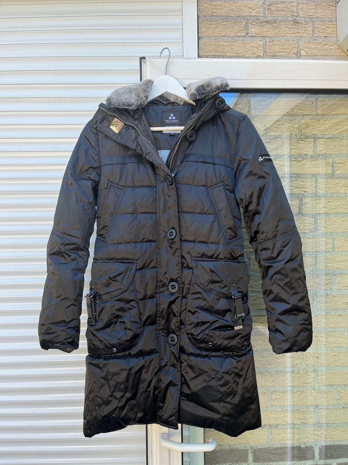 Peuterey Goose Down Winterjas Zwart Maat M, Ophalen of Verzenden, Zo goed als nieuw, Maat 38/40 (M), Zwart