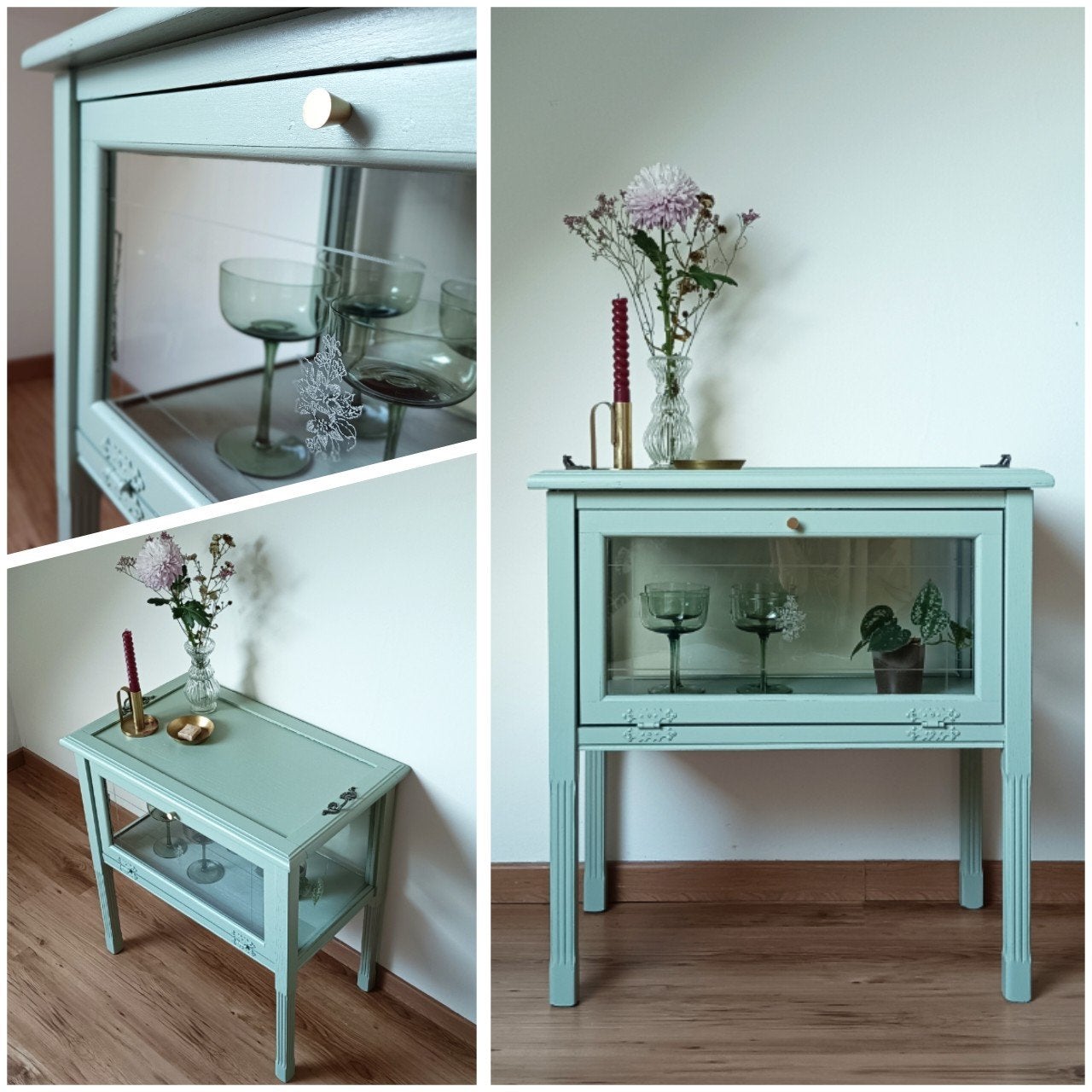 Theekastje, Ophalen, 50 tot 100 cm, Glas, Minder dan 100 cm