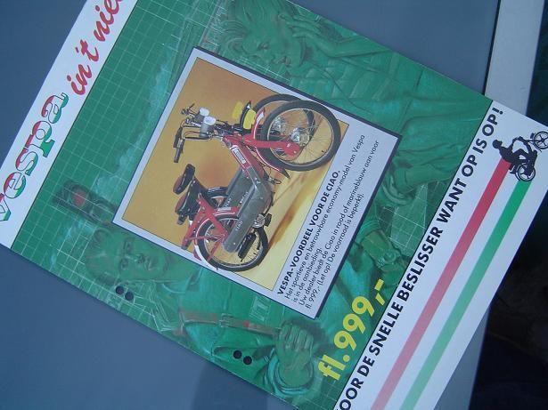 Vespa Ciao bromfiets verkoop folder PK50 Si, Ophalen of Verzenden, Gebruikt