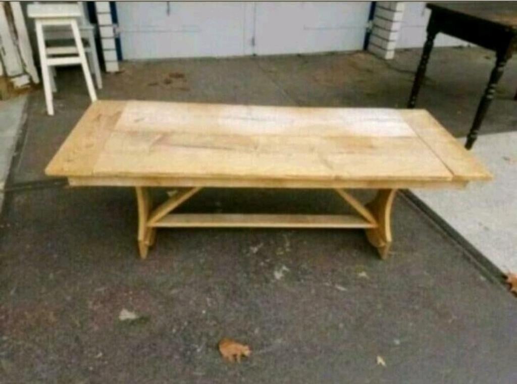 Stoere salontafel van oude kaasplanken, Ophalen