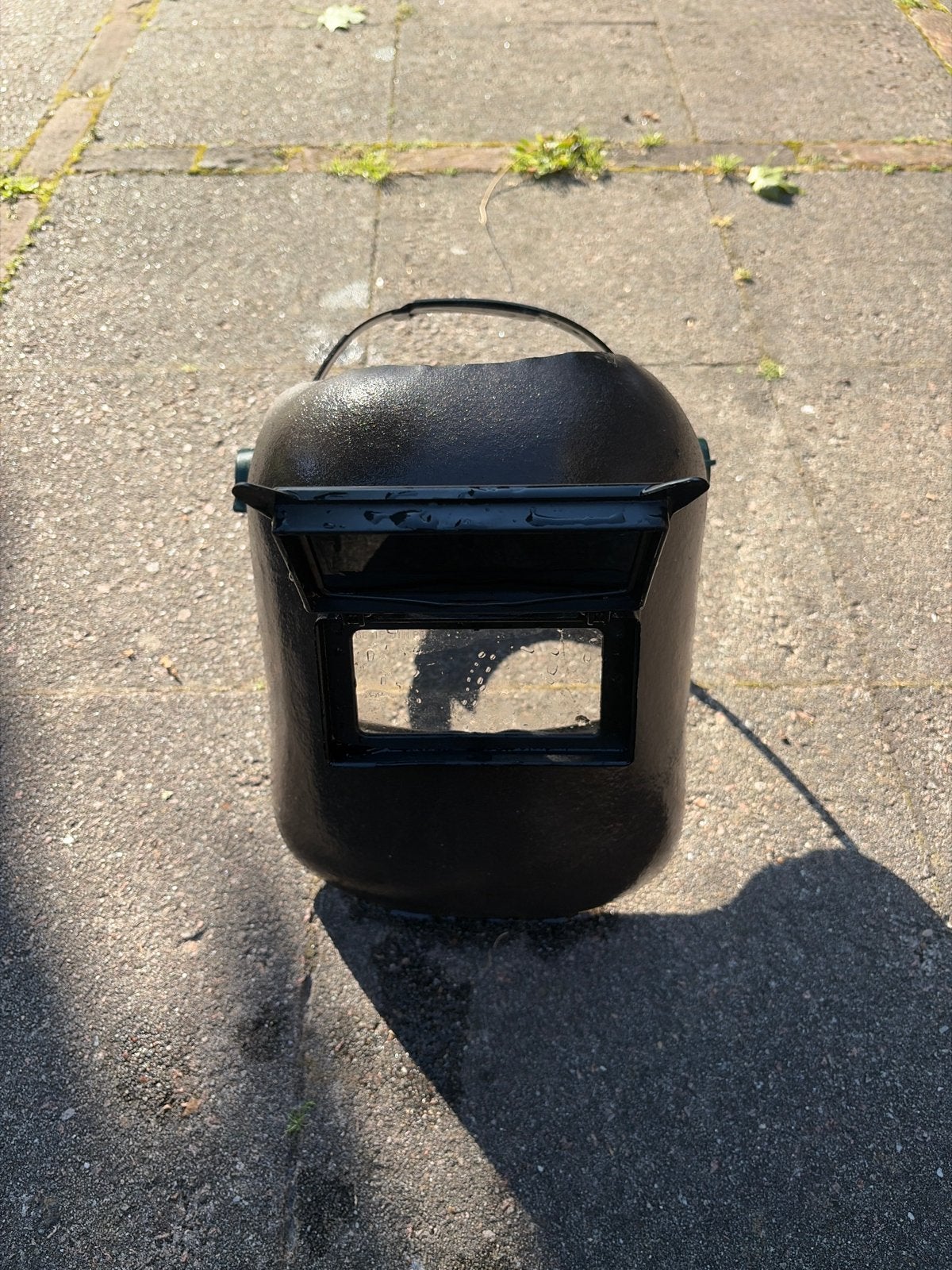 Zwart lasmasker met handvat, Lasfilter, Ophalen, Gebruikt