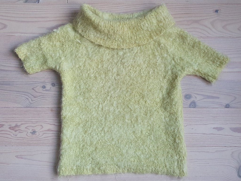 geel truitje van Mohair met mooie kohl, mt S, Verzenden, Geel, Zo goed als nieuw, Mohair