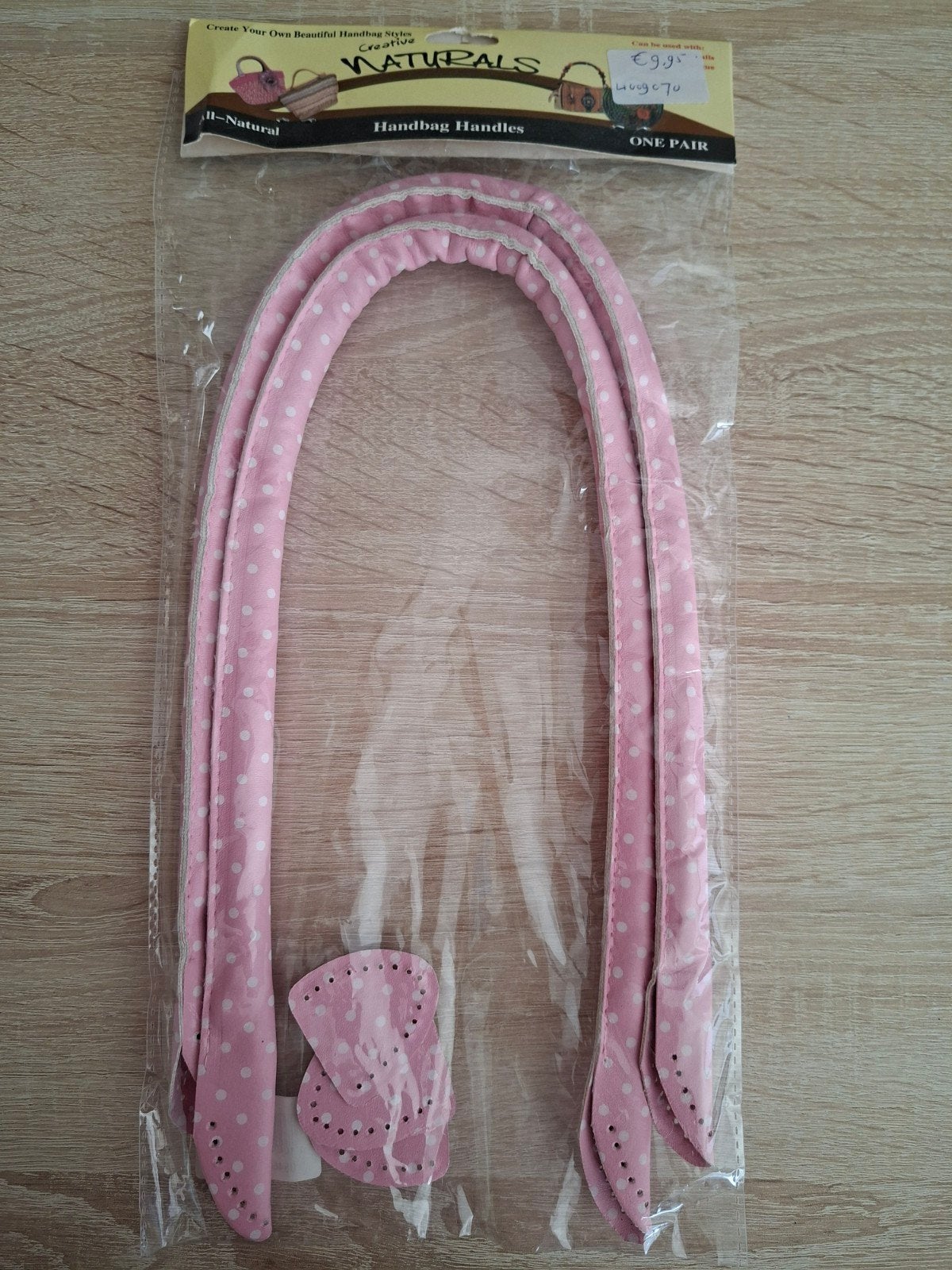 Roze handvatten voor tas met witte stippen, Ophalen of Verzenden, Nieuw