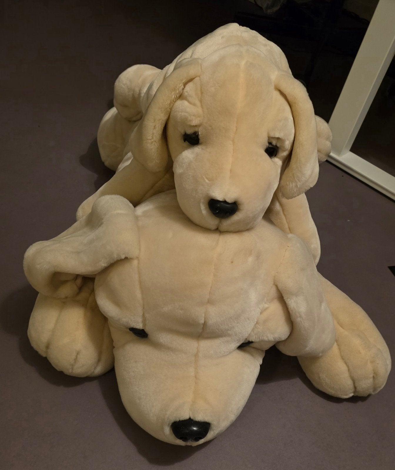 Golden Retriever Moeder en Pup Knuffeldier Set, Overige merken, Middelgroot (20 tot 80 cm), Beige, Hond